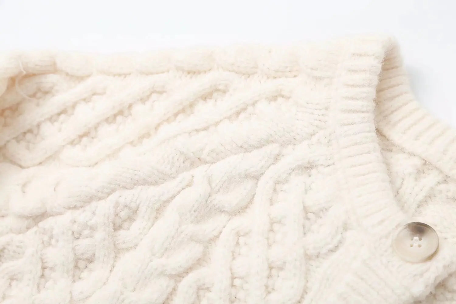 Fringed Asymmetric Hem Knitted Cardigan