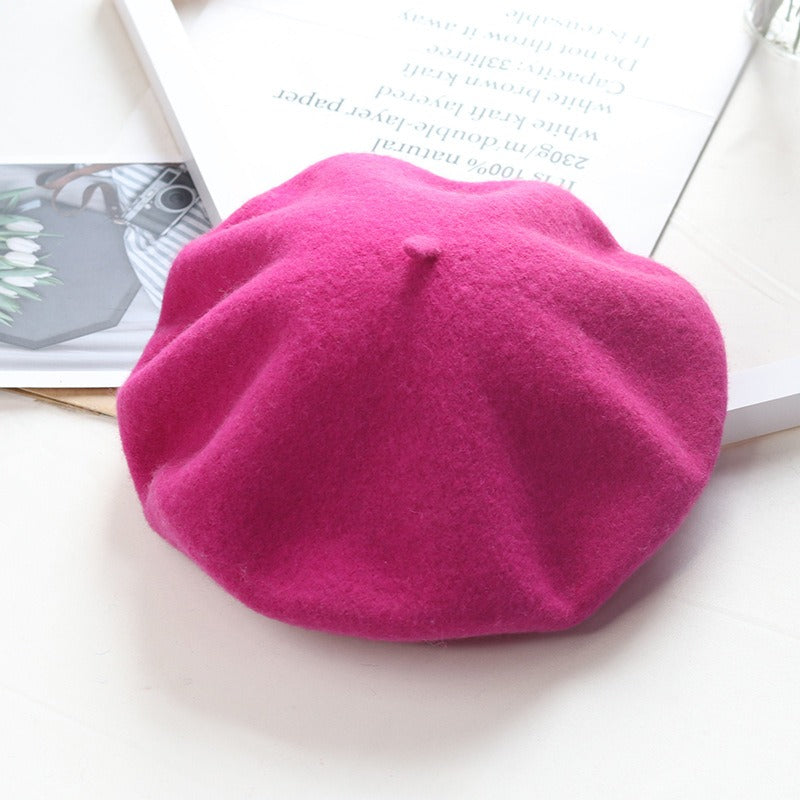 Round Top Knitted Wool Beret