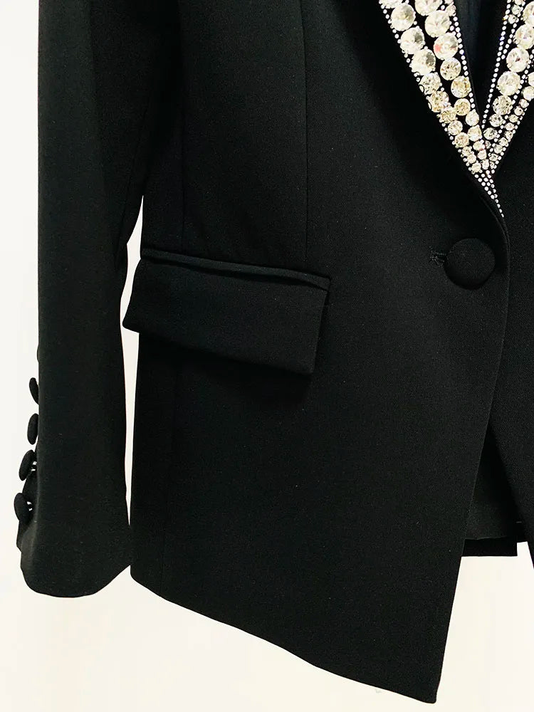 Pre Order:  Bejeweled Peak Lapel Evening Blazer