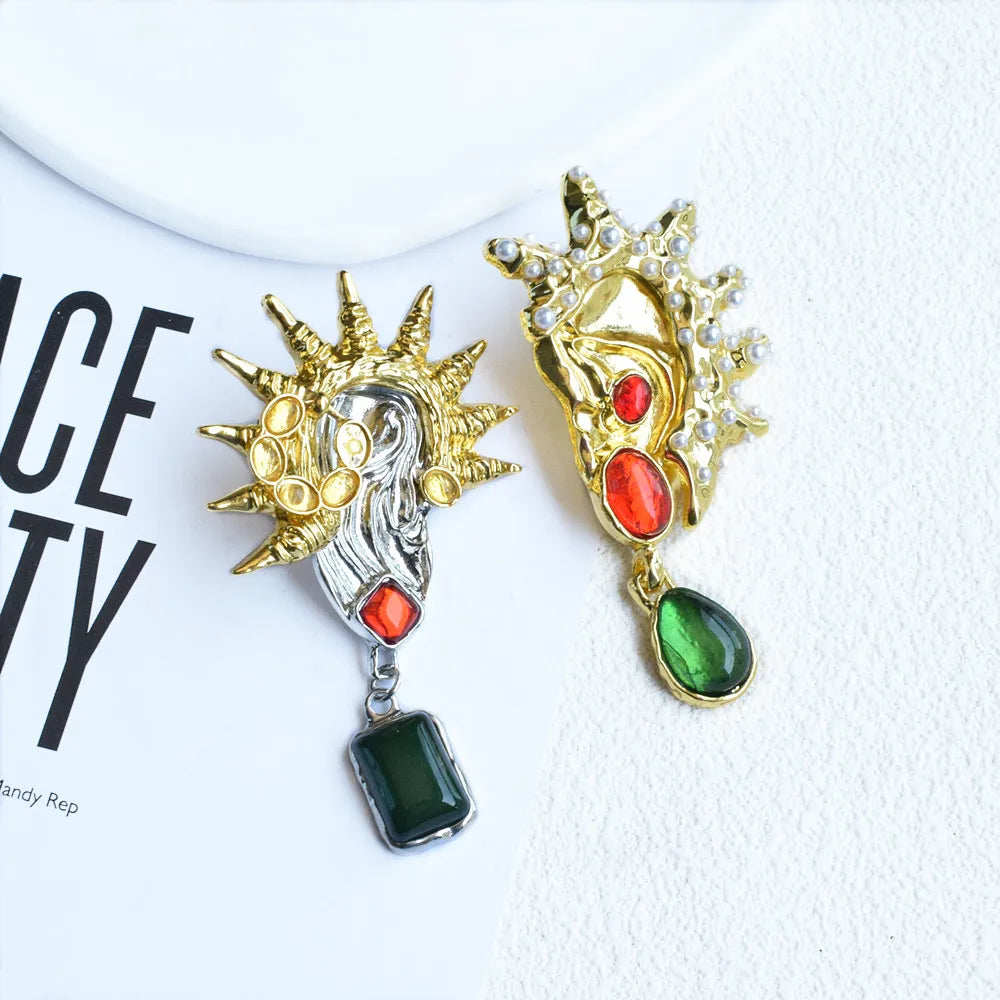 Vintage Gemstone Dangle Earrings