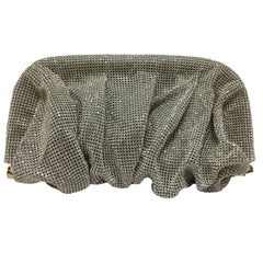 Sparkling Diamond Cloud Wrinkled Dumpling Clutch Bag