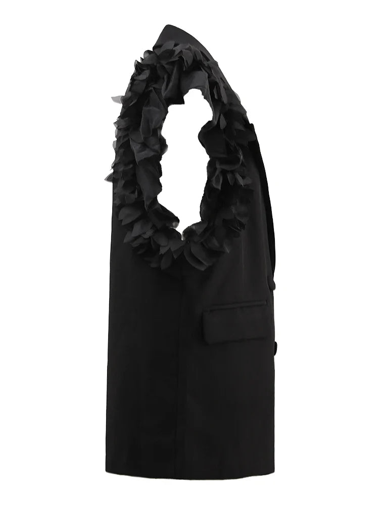 Fungus Edge Splicing Double Breasted Suit Vest