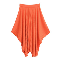 Asymmetric Pleated Top + Pleated Skirt Set