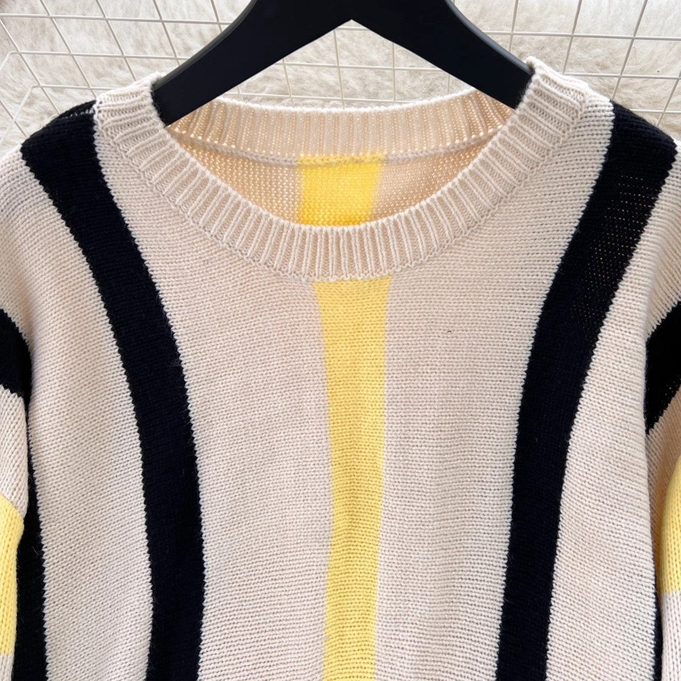 Striped Long Sleeve Loose Knitted Dress