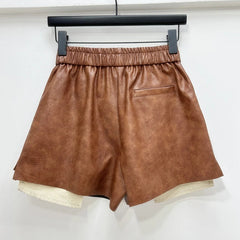 High-Waist Faux Leather Shorts