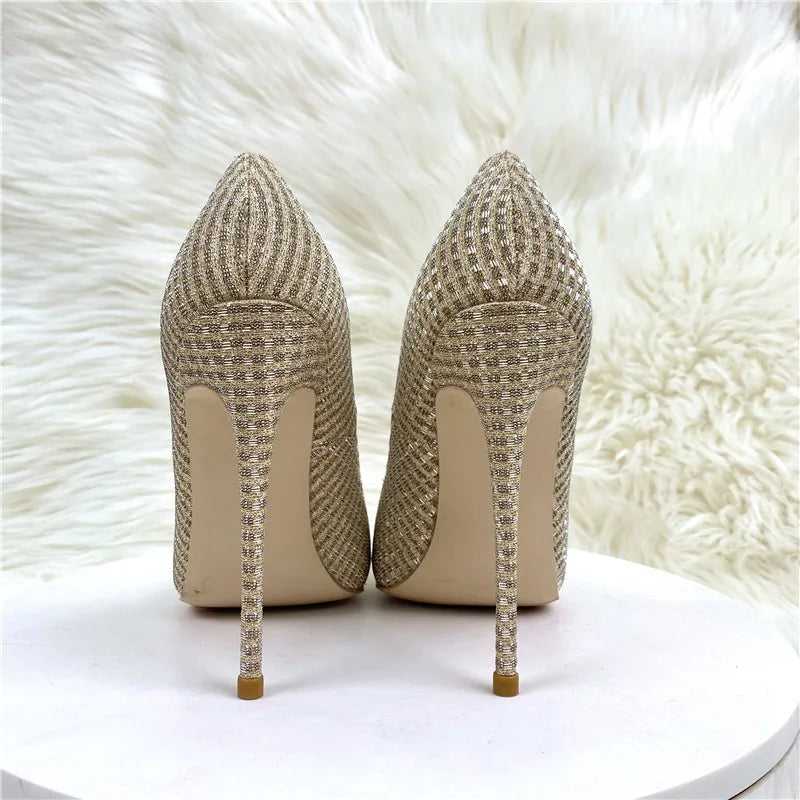 Glittery Gold Stiletto Pumps