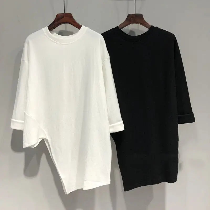 Unique Solid Long Sleeved Loose T-Shirt