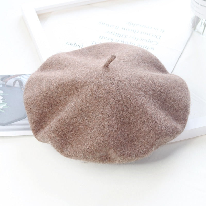 Round Top Knitted Wool Beret