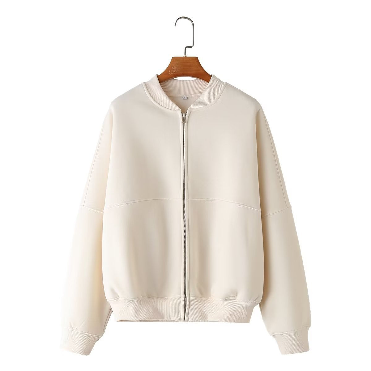 Solid Zip Up Bomber Jacket + Pants Set