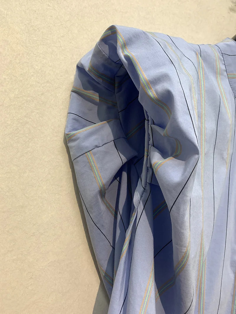 Pleated Shoulder Points Cotton Top