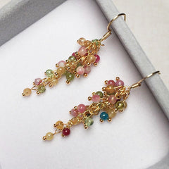 Colorful Tourmaline Dangle Earrings