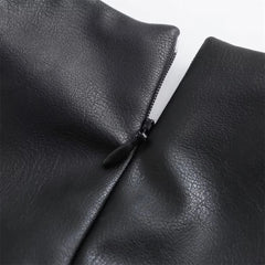 Scoop Neck Faux Leather Dress