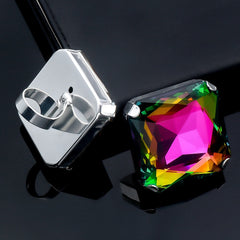 Oversized Square Gem Ring