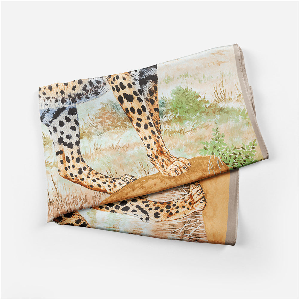 Grassland Leopard Square Scarf