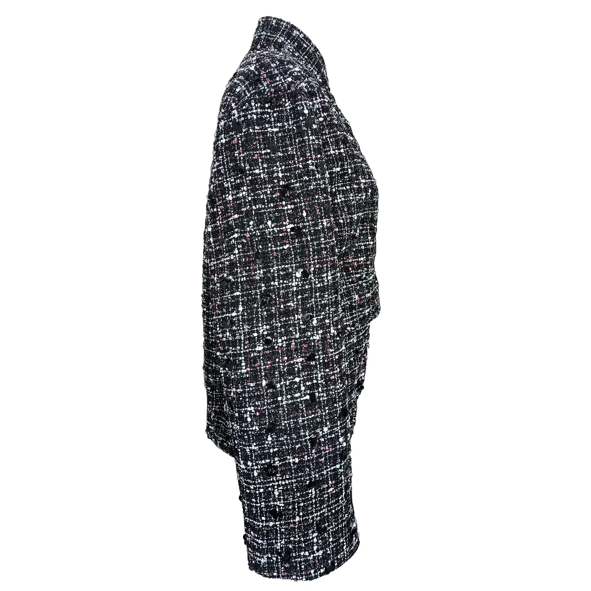 Glitter Sequins Stand Collar Jacket