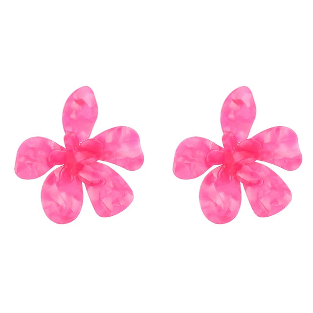 Acrylic Large Flower Earrings