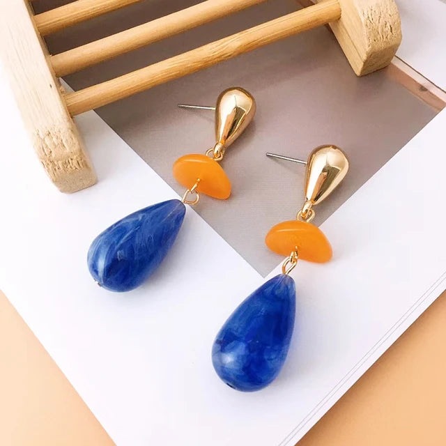 Colorful Enamel Water Drop Earrings