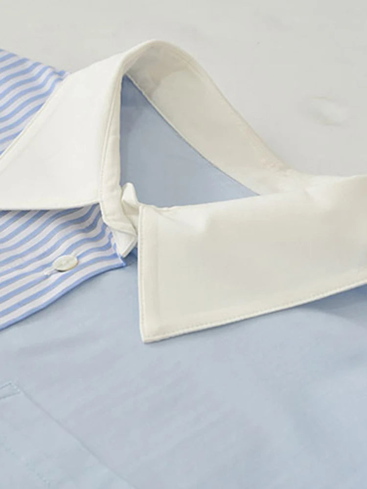 Half Stripes Button Down Shirt