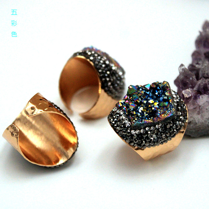 Crystal Clusters Adjustable Ring