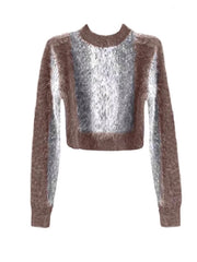 Gradient Knitted Mohair Cropped Sweater