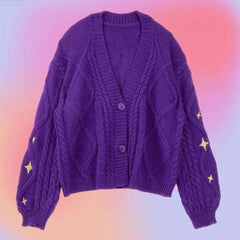 Twinkle Sleeves Buttoned Knitted Cardigan