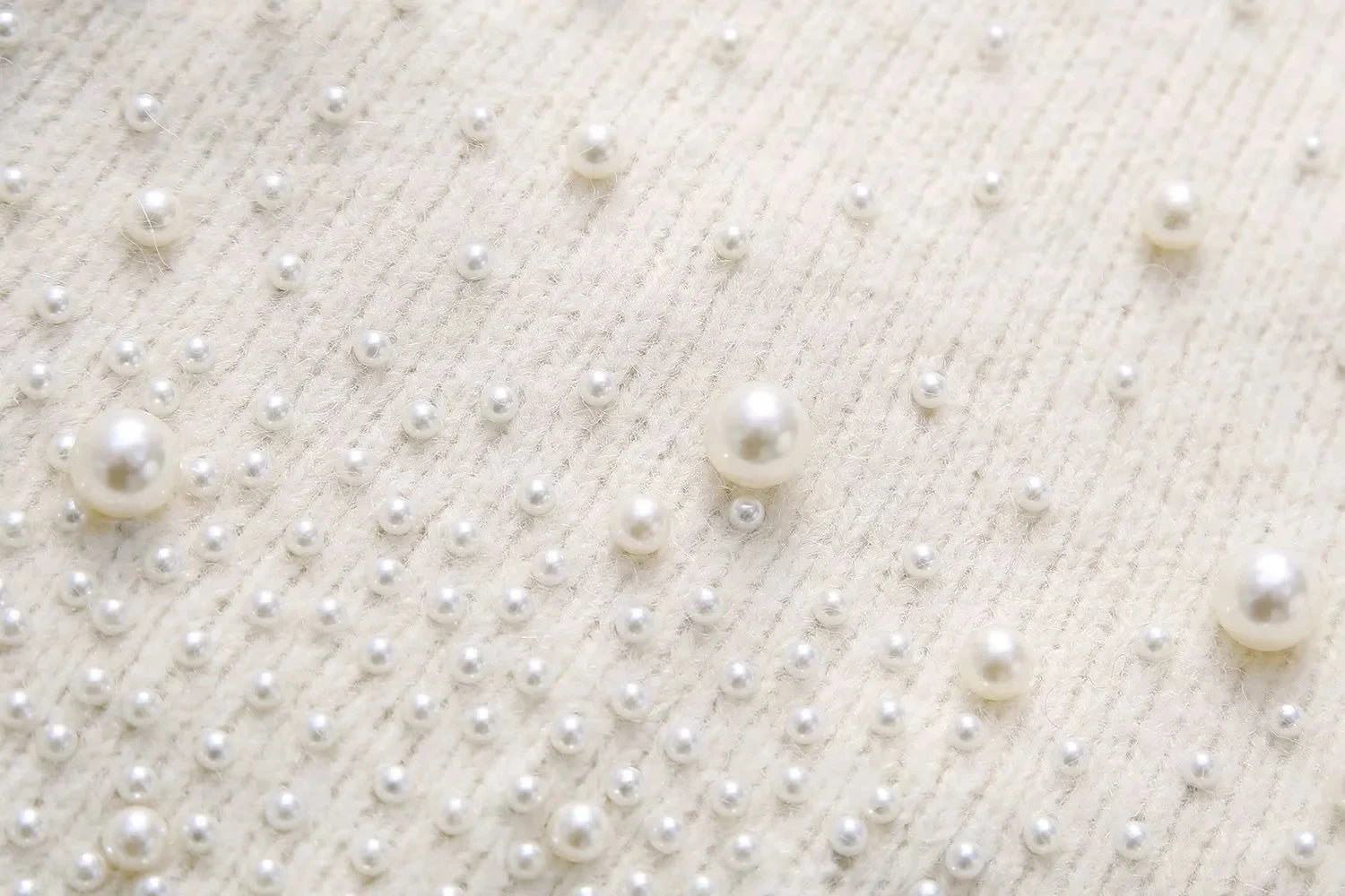 Pearly Sweater+Mini Skirt Knitted Set