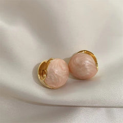 S925 Silver Needle Round Drip Oil Ear Button
