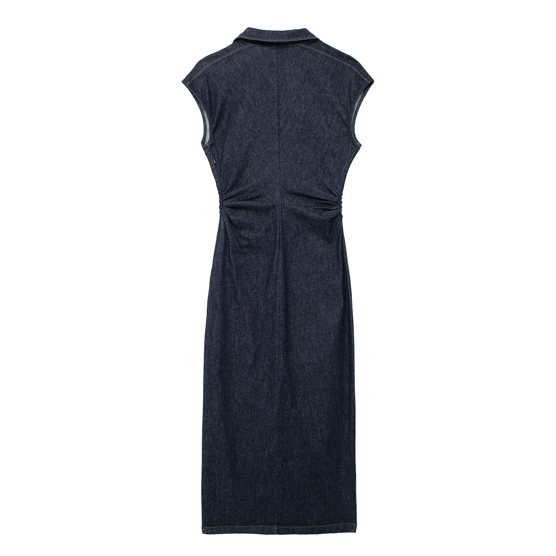 Denim Midi Slim Fit Shirt Dress