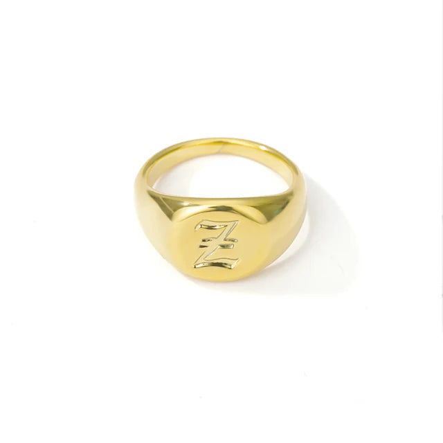 Stainless Steel A-Z Letter Initial Rings