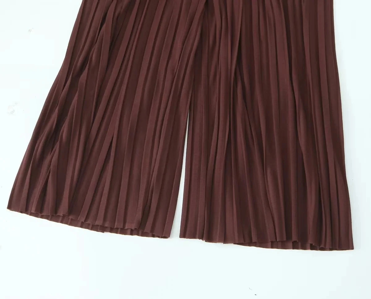 Tube Top+Pants Pleated Set