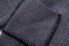 Overstitched Patch Pockets Knitted Sweater