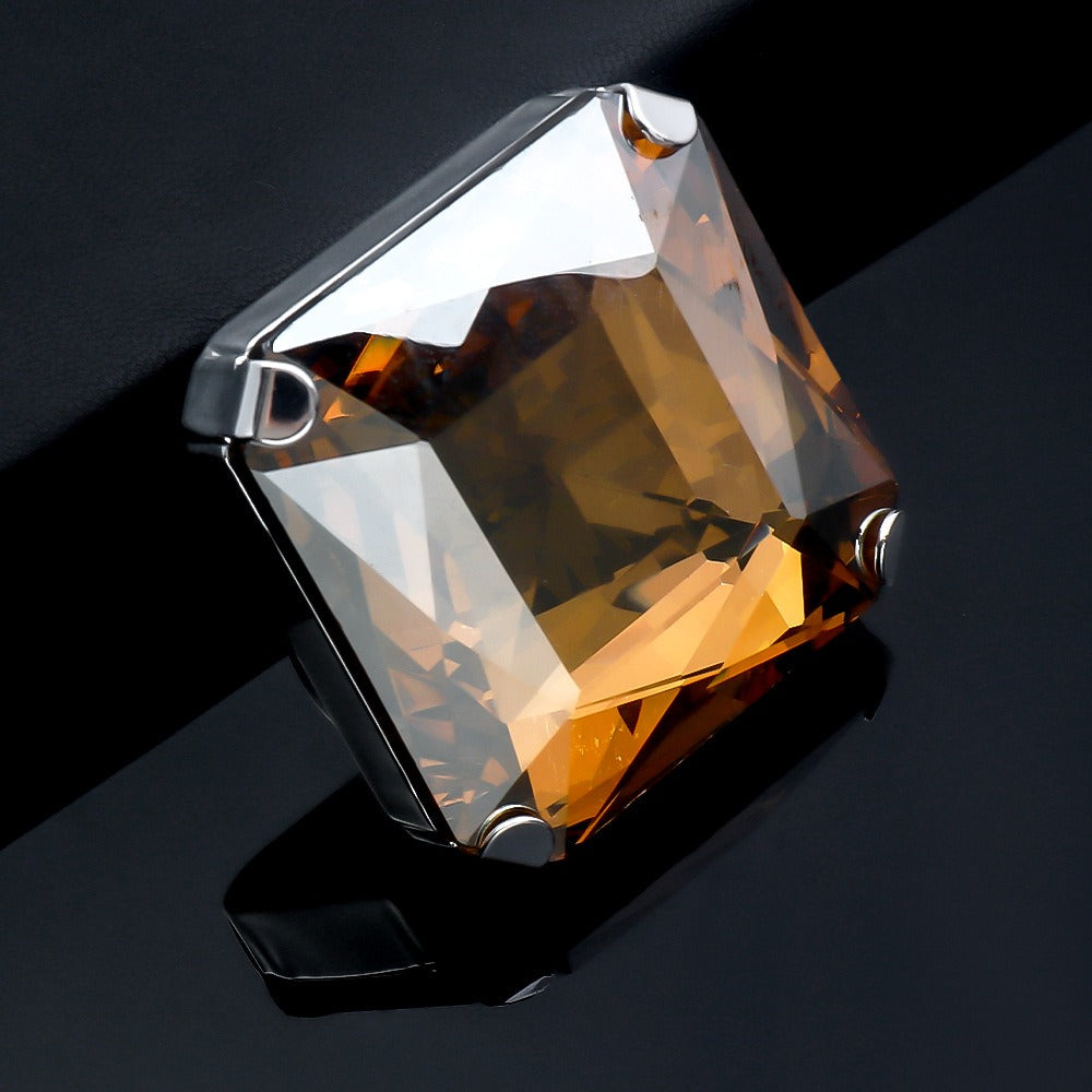 Oversized Square Gem Ring