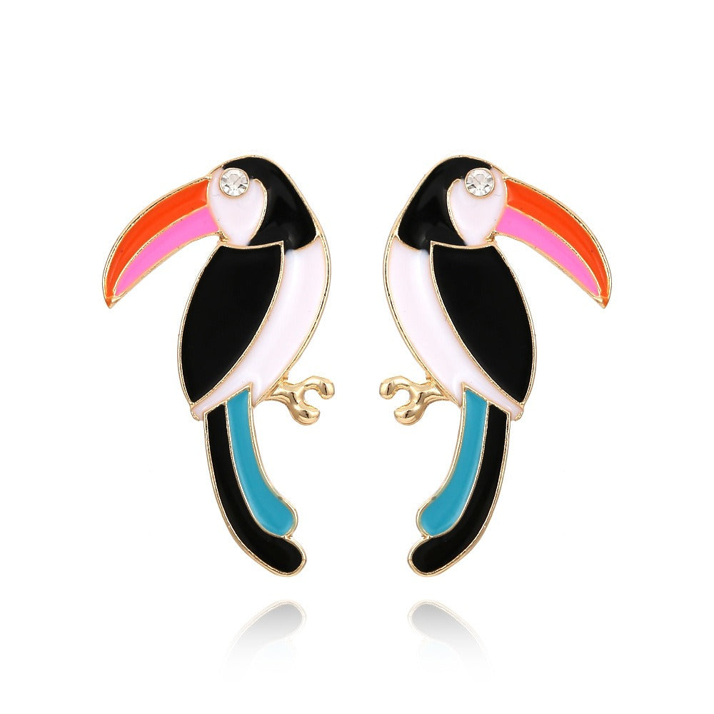 Retro Big Billed Bird Earrings