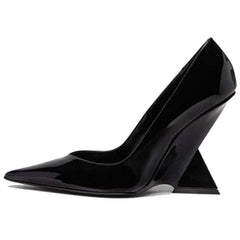 Patent Suede Unconventional High Heel Pumps