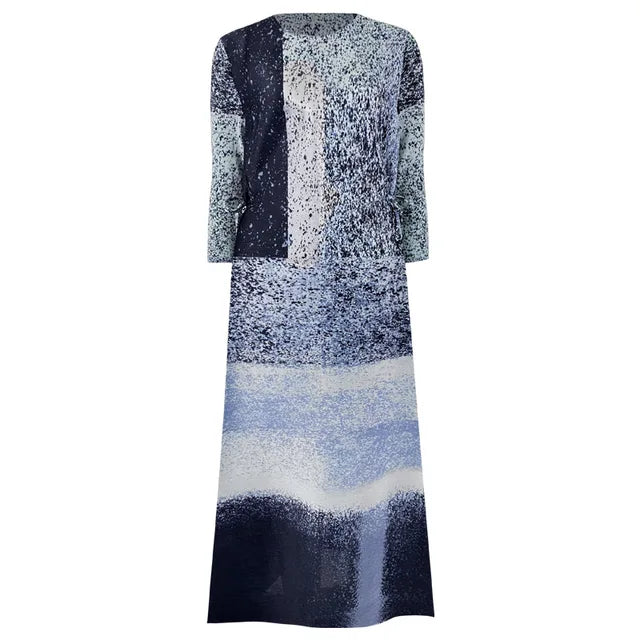 Casual Print Pleated A-Line Dress