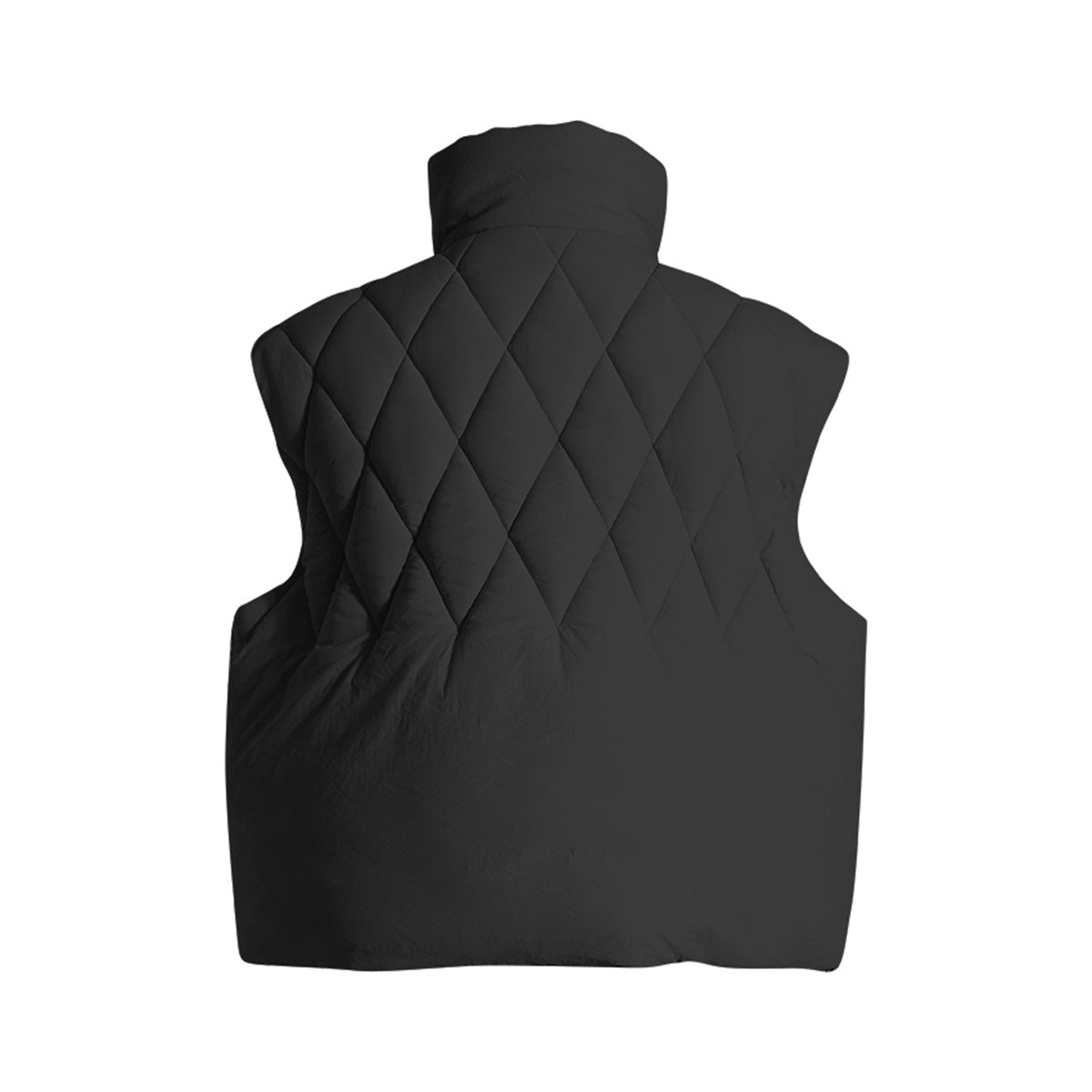 Tasseled Diamond Sleeveless Puffer Jacket