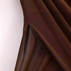 Solid Pleated Slim Asymmetric Dress