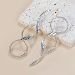 Alloy Curved Lines Exaggerated Earrings