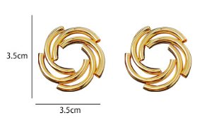 Simple Flower Round Stud Earrings