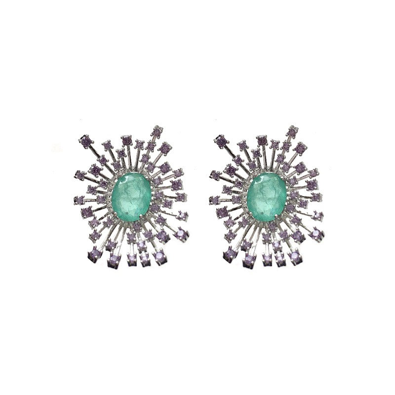 Sparkling Hollow Fireworks Zircon Earrings