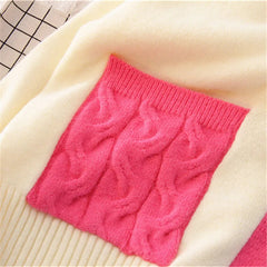 Color Play Patches Knitted Cardigan