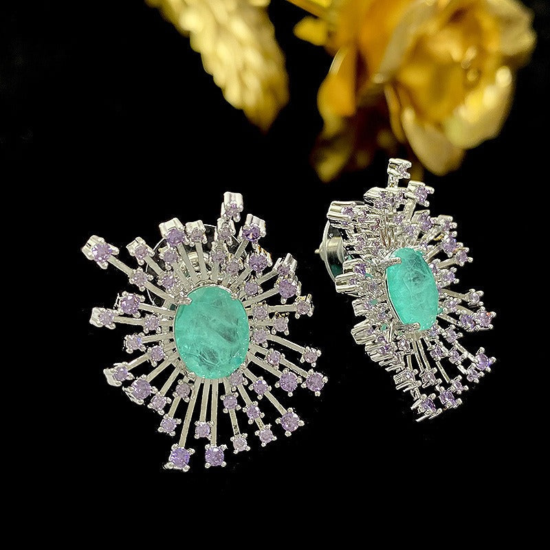 Sparkling Hollow Fireworks Zircon Earrings