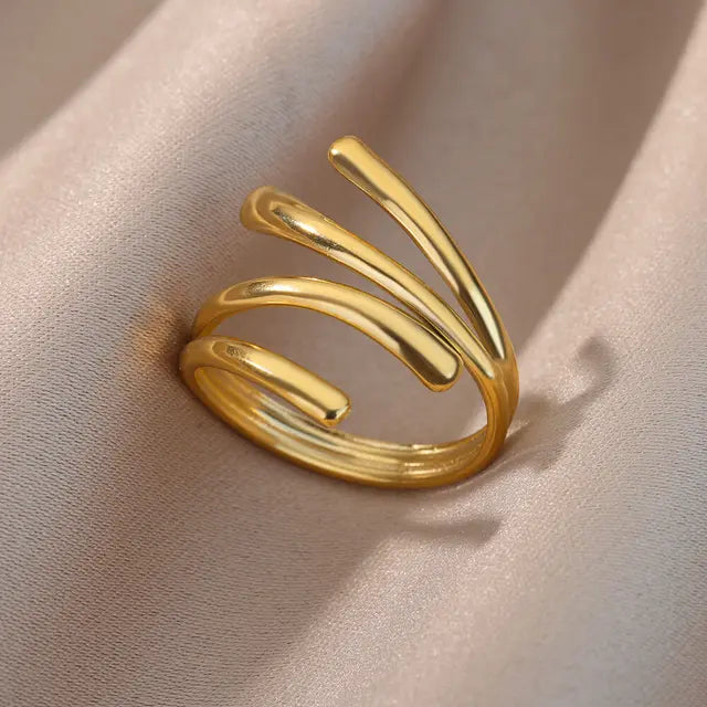 Irregular Geometric Open Cuff Rings