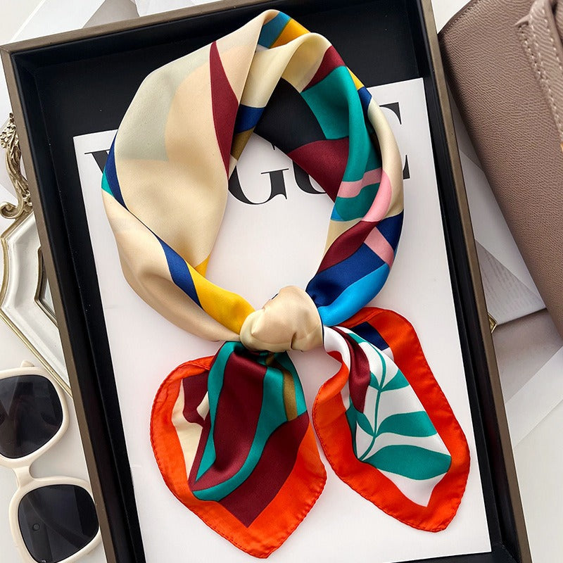 Trendy Color Block Floral Scarf