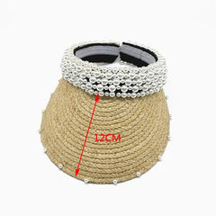 Pearl Headband Straw Hat