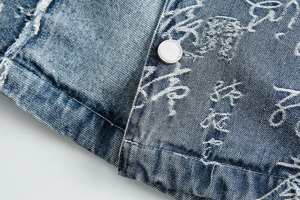 Denim Letter Pattern Jacket