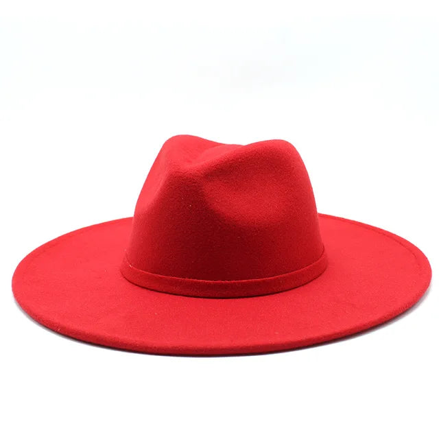 Wide Brim Felt Fedora Hat