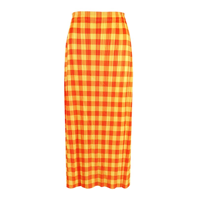 Pleated Orange Plaid 3-Piece Set