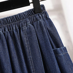 Loose Split High Waisted Denim Skirt
