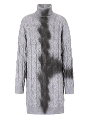 Tainted Turtleneck Knit Sweater Dress